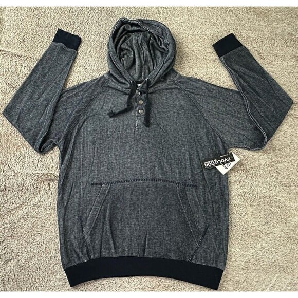 Evolution in Design Men’s Blue Hoodie Long Sleeve New - Picture 5 of 12